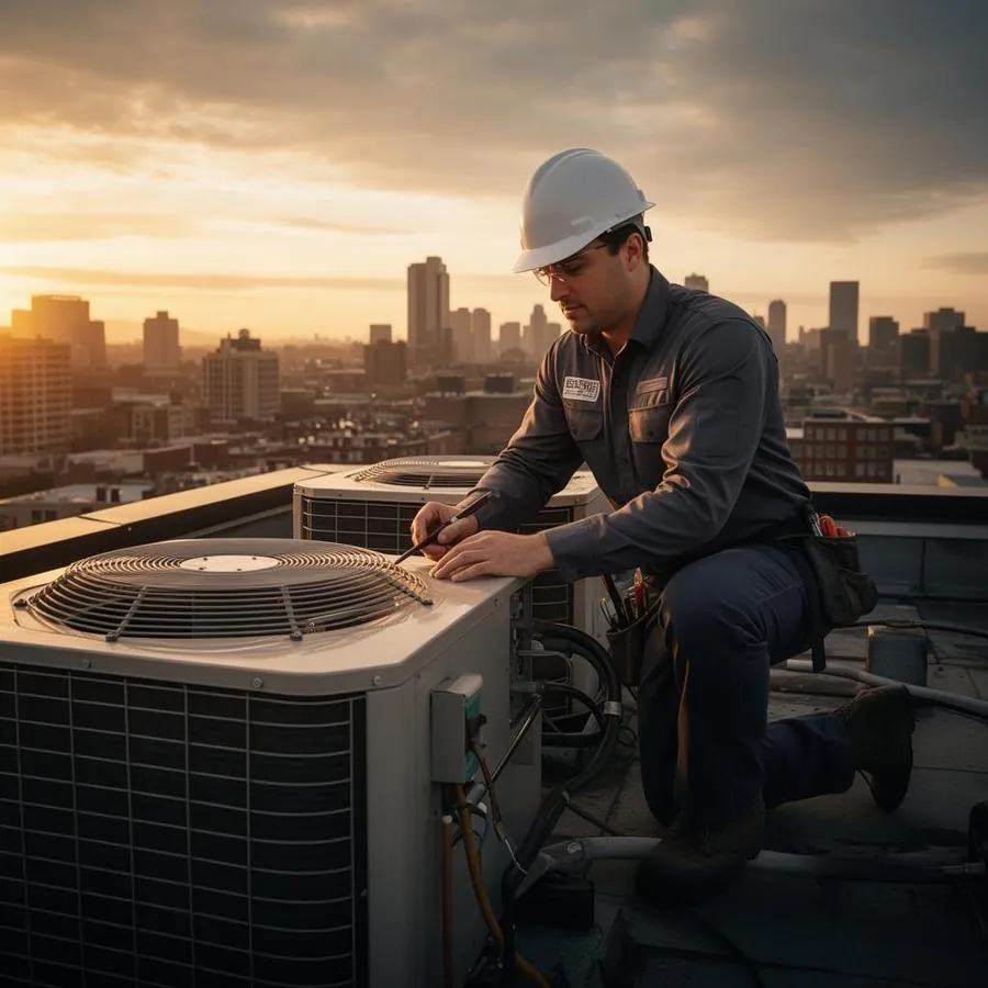 Commercial rooftop heating maintenance